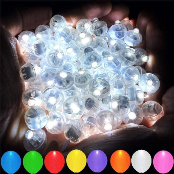 100pcs White LED Balloon Light,Tiny Light Mini Round Led Ball Lamp for Lantern - Picture 1 of 7